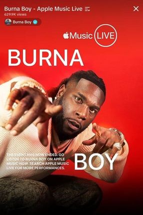 Poster: Apple Music Live: Burna Boy