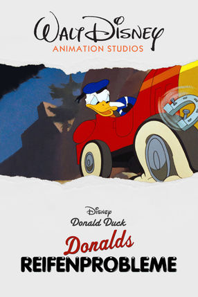 Poster: Donald beim Reifenwechsel