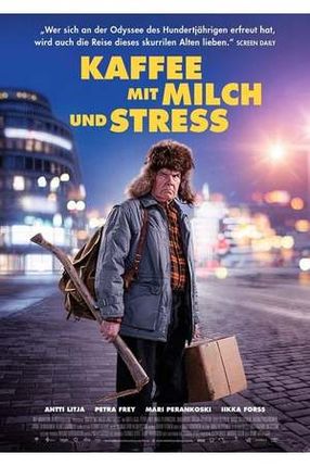 Poster: Kaffee mit Milch und Stress