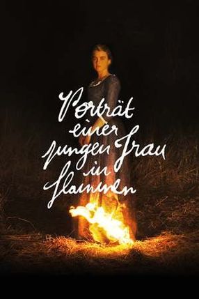 Poster: Porträt einer jungen Frau in Flammen